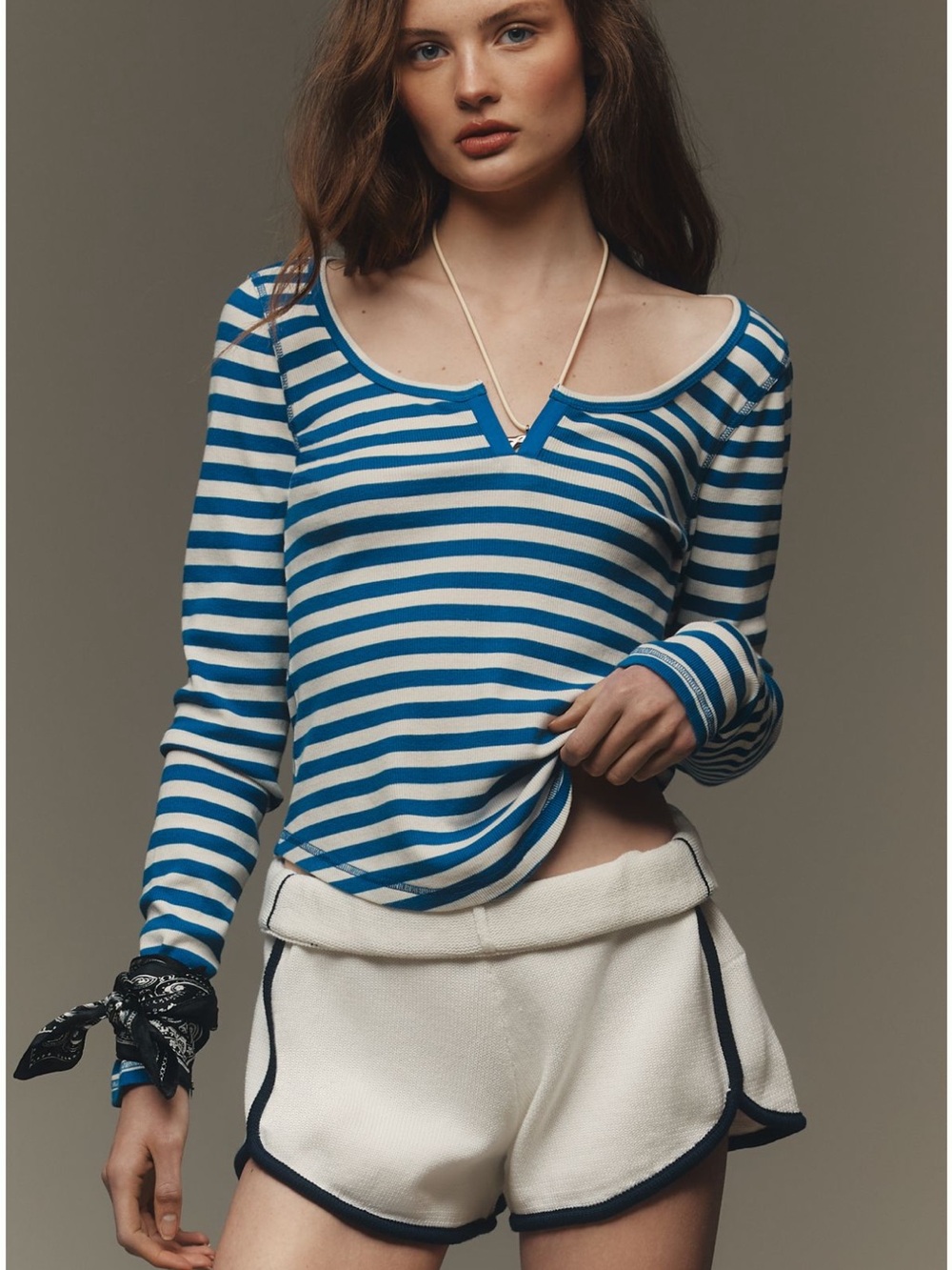 NWT Pilcro Notched Tee Shirt